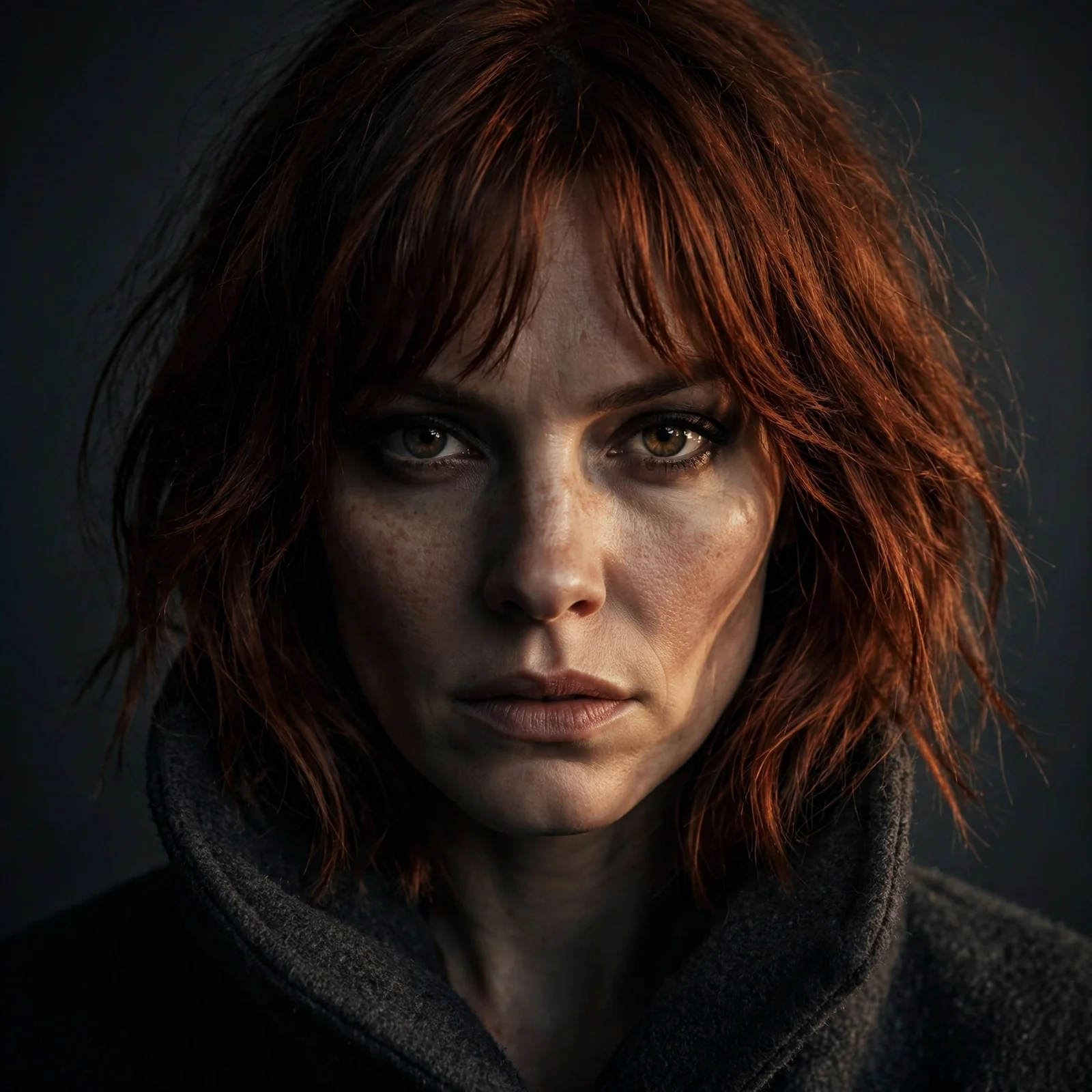 Burnt Copper Curtain Bangs
