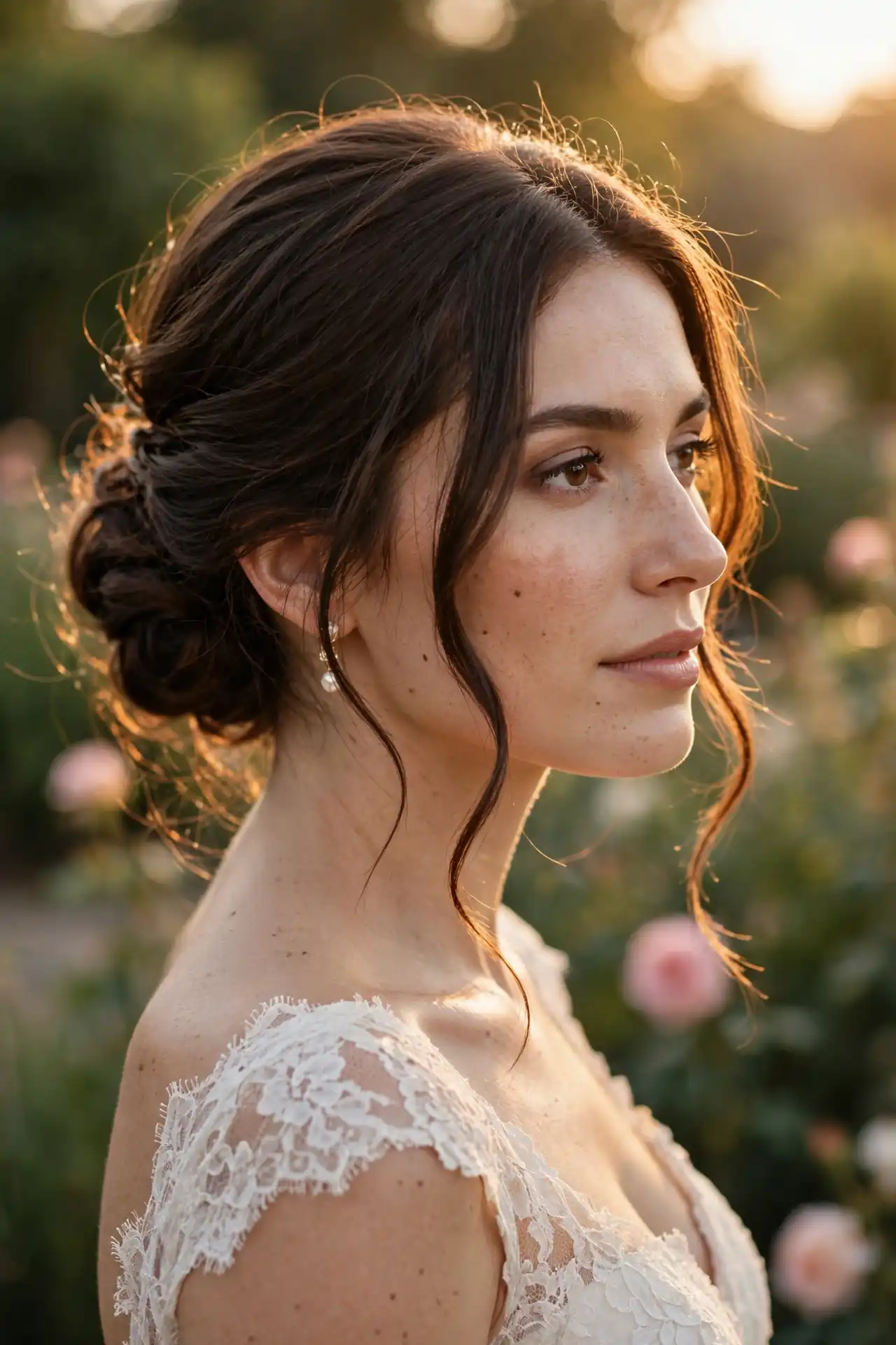 The Textured Low Bun with Tendrils