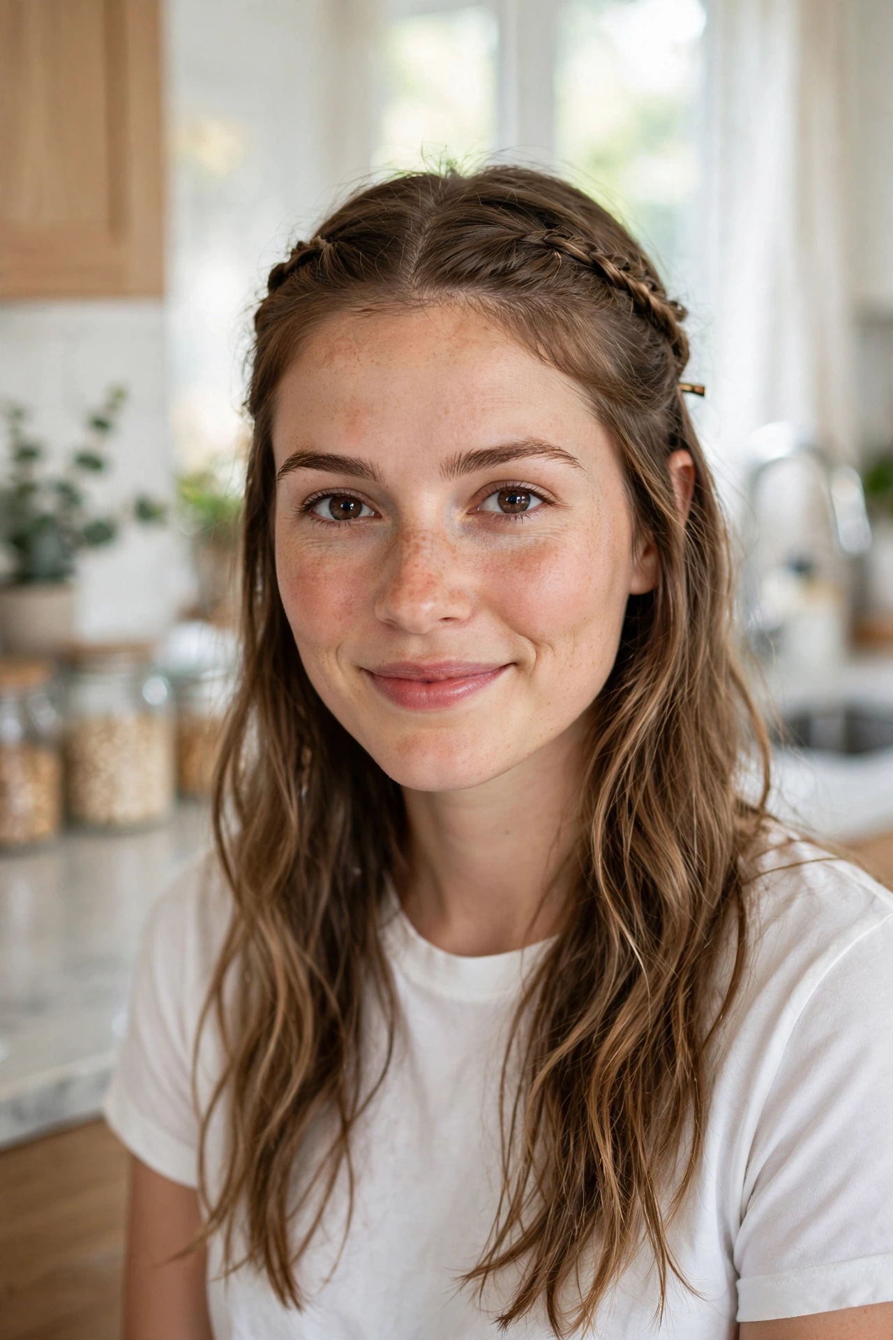 Two Face-Framing Braids