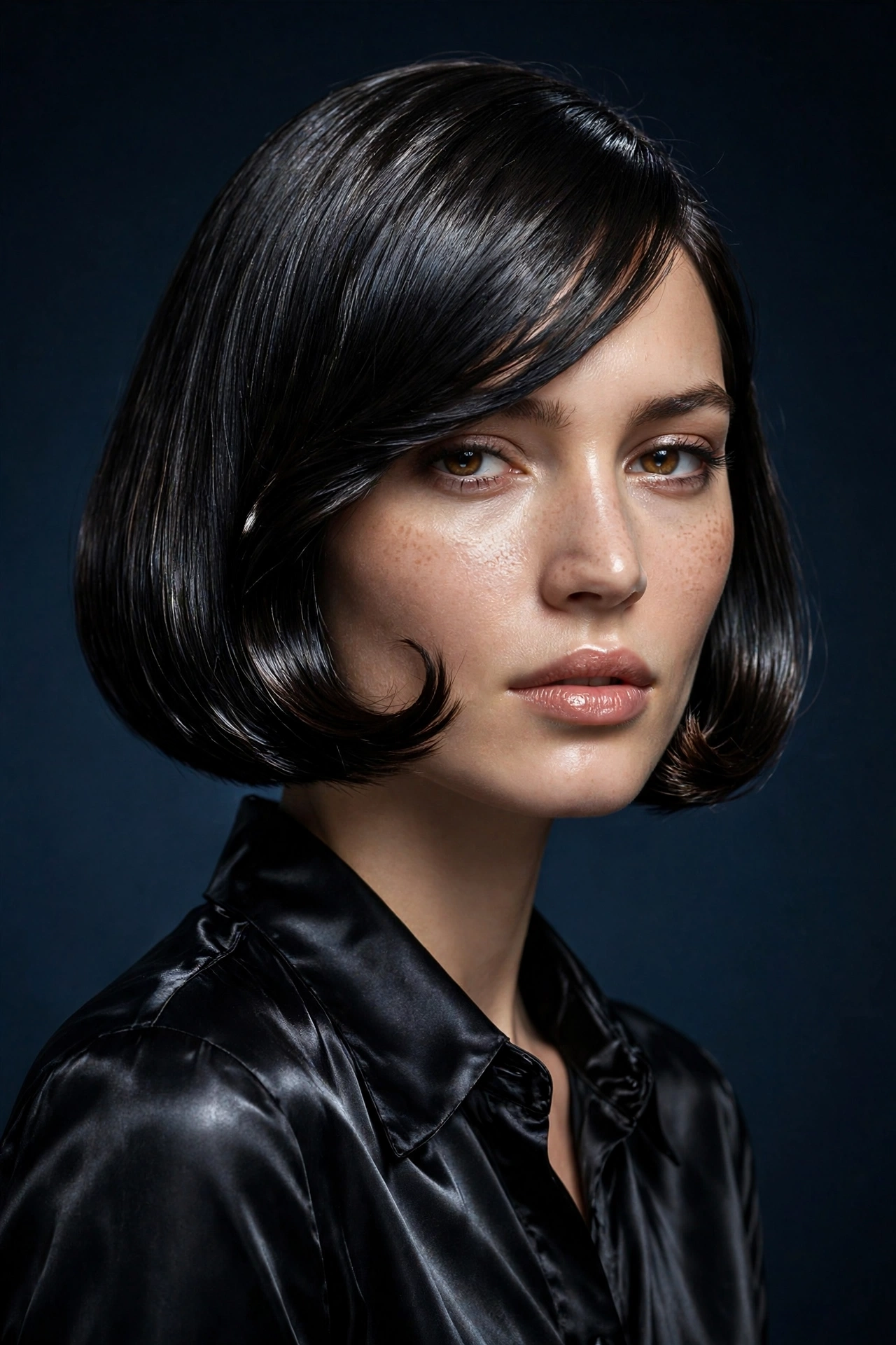 The Inverted Bob with Side-Swept Bangs