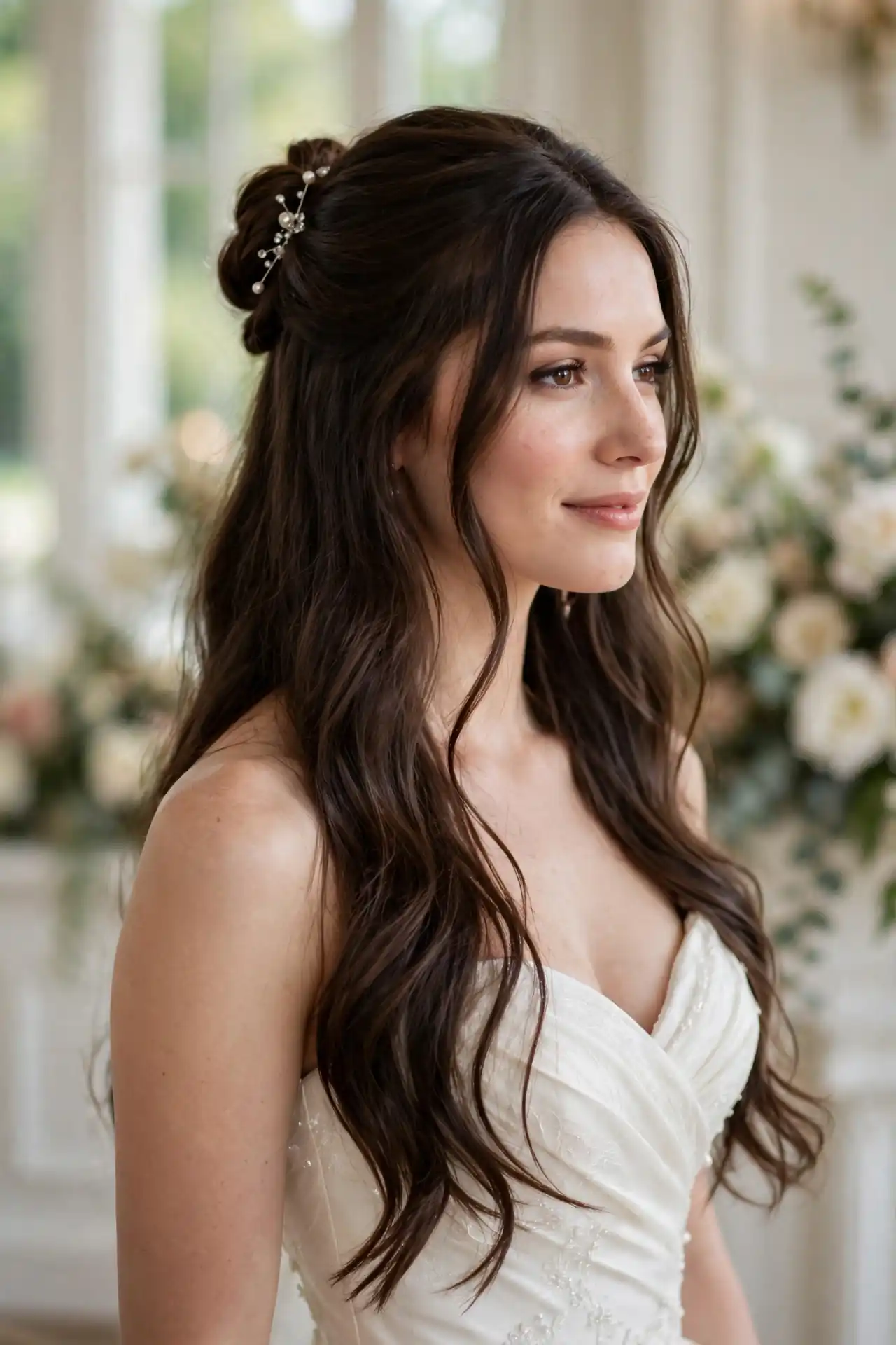 Half-Up Half-Down with Soft Waves
