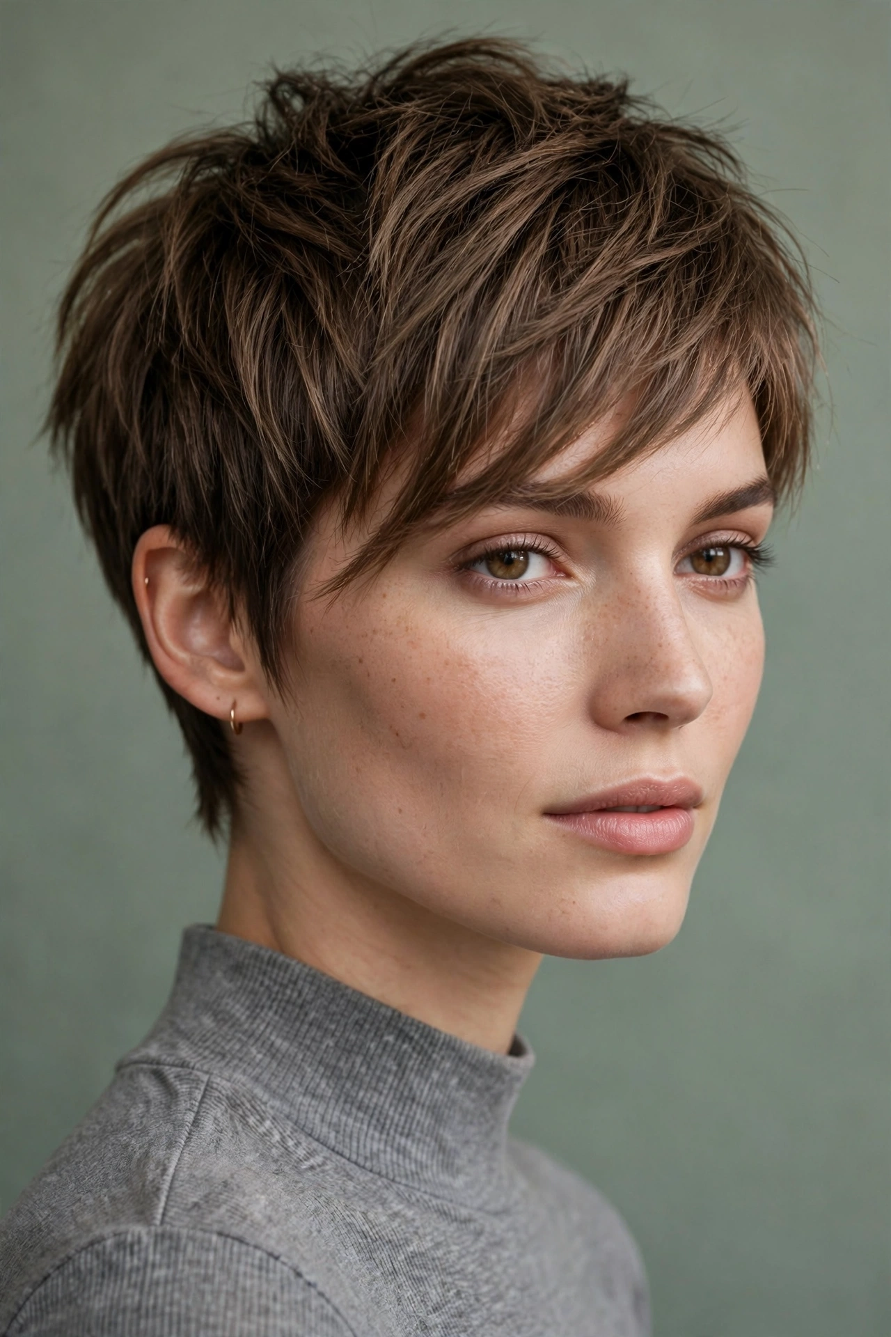 The Textured Pixie with a Side-Swept Fringe