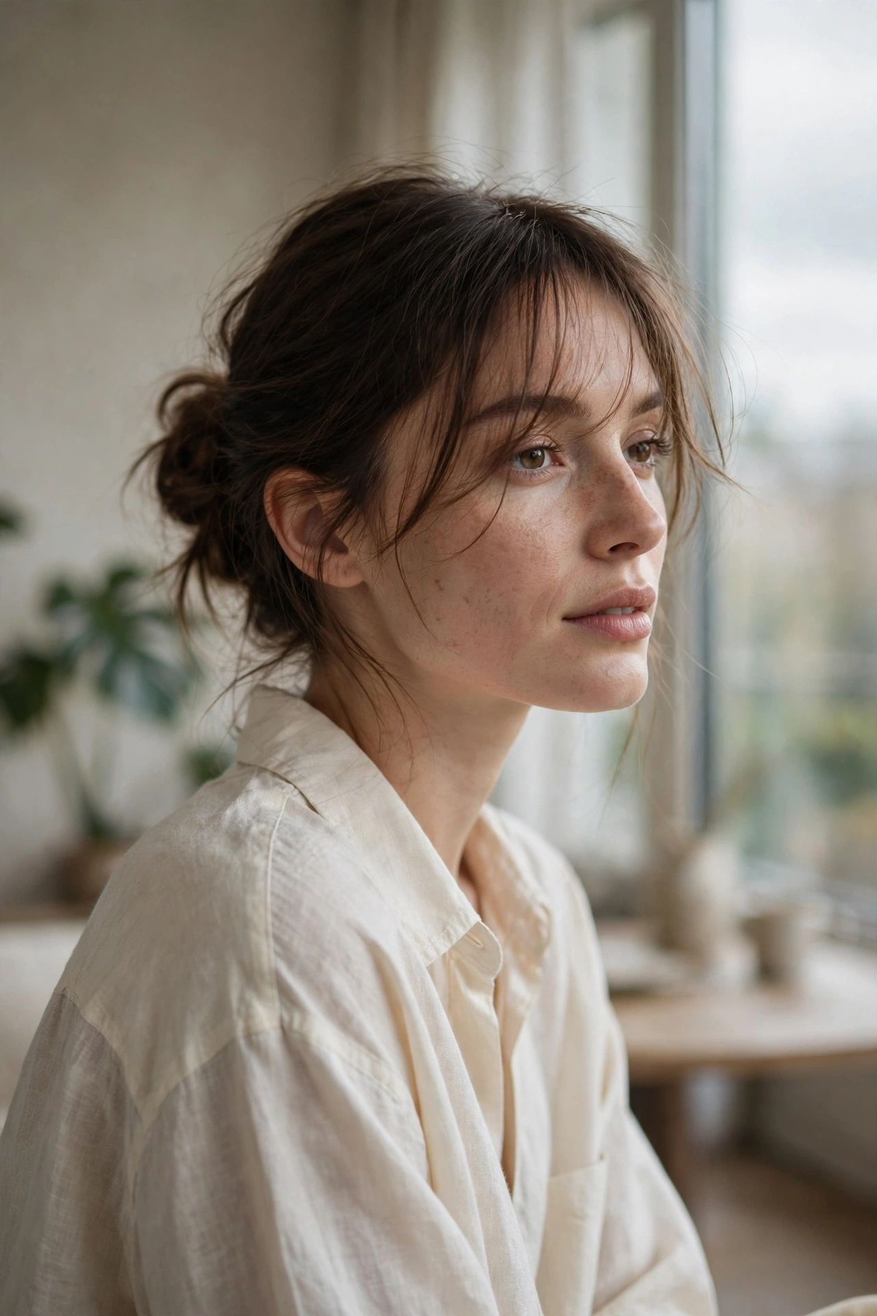 The Undone Chignon with a Wispy Fringe