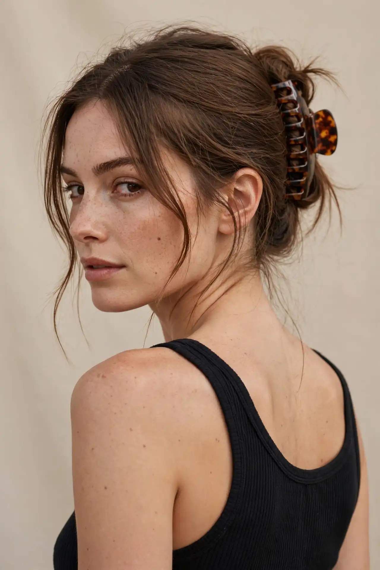 The Claw Clip Bun with Face-Framing Pieces
