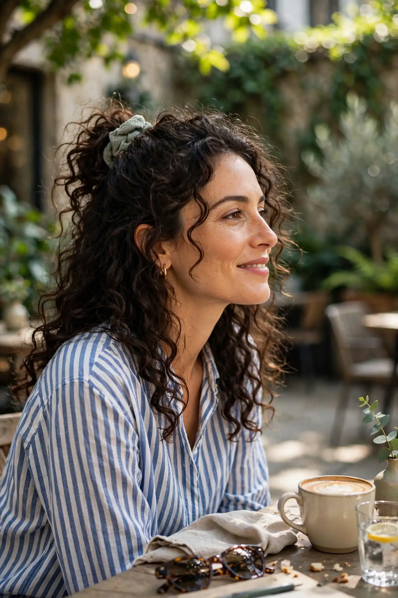 Curly Half-Up Half-Down