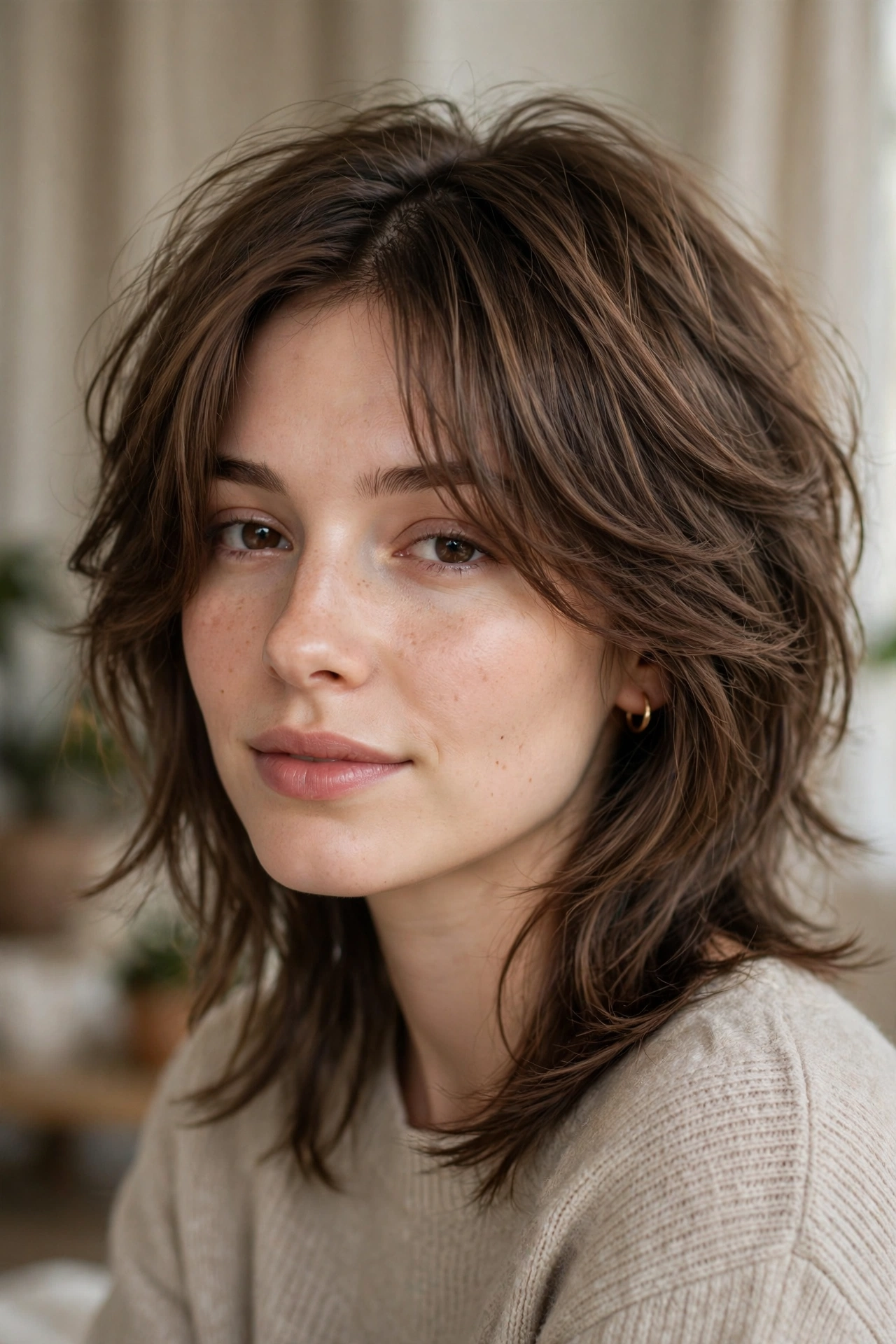Soft Blended Curtain Bangs