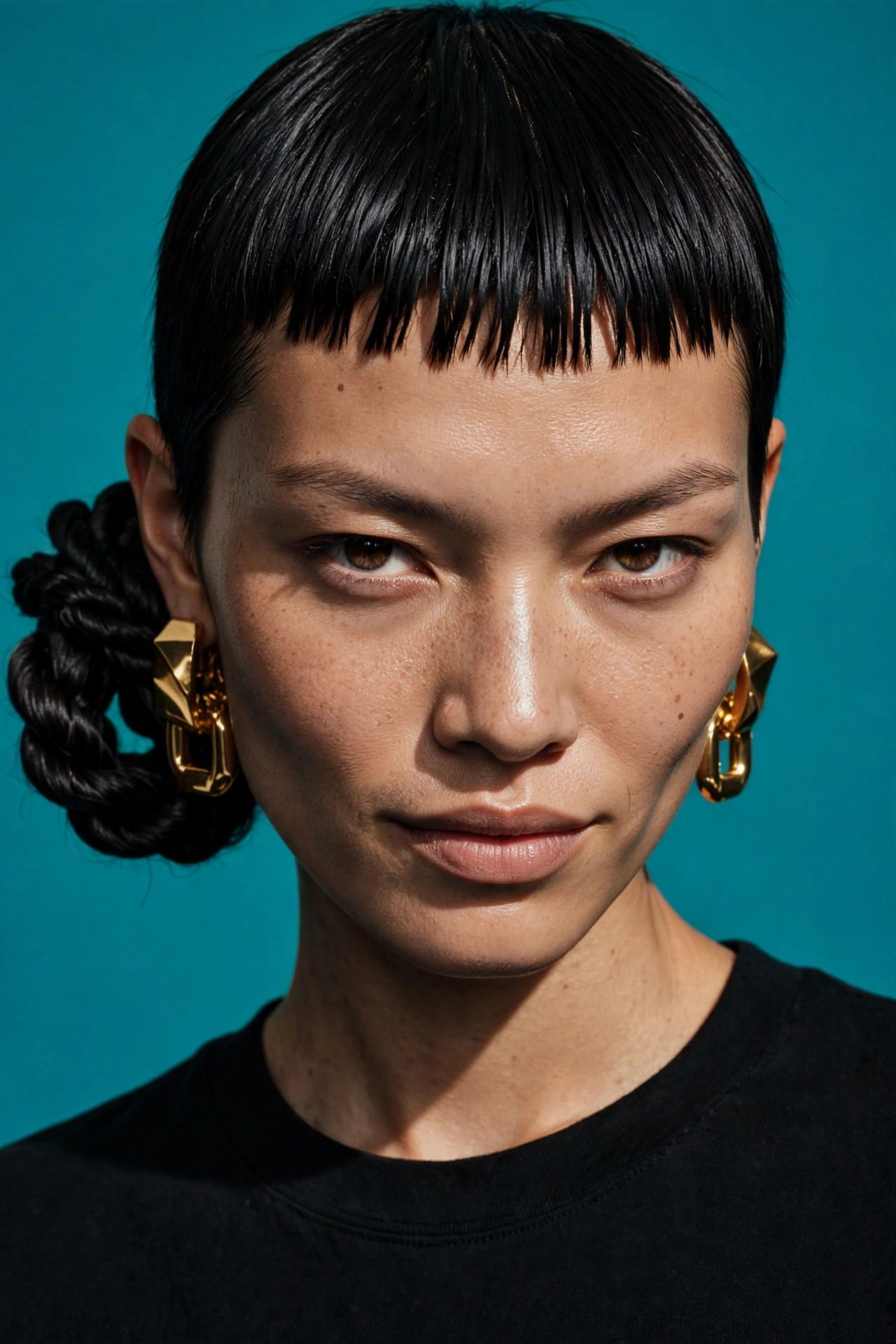 The Rope Twist Bun with Micro Bangs