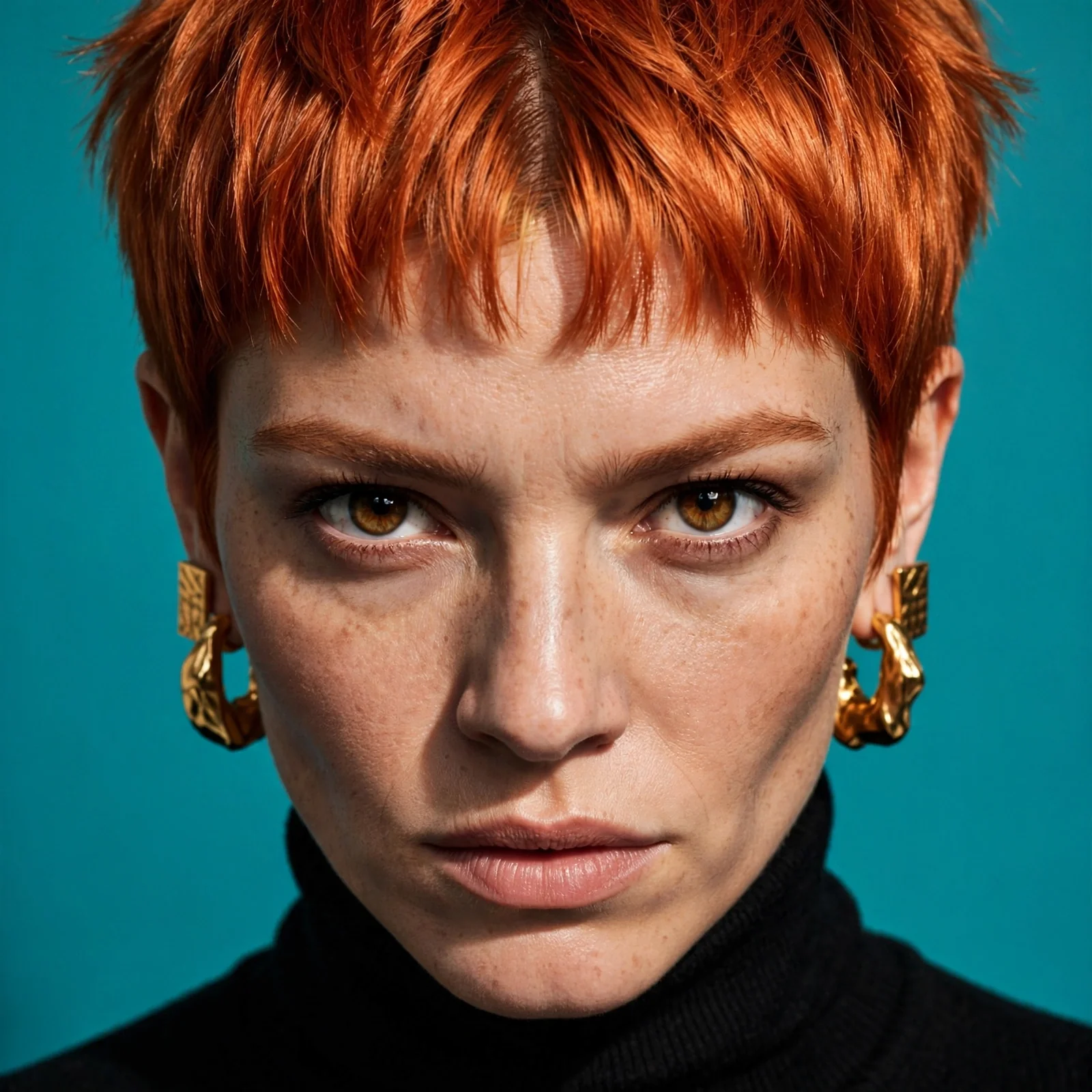 Copper Pixie with Micro Curtain Bangs