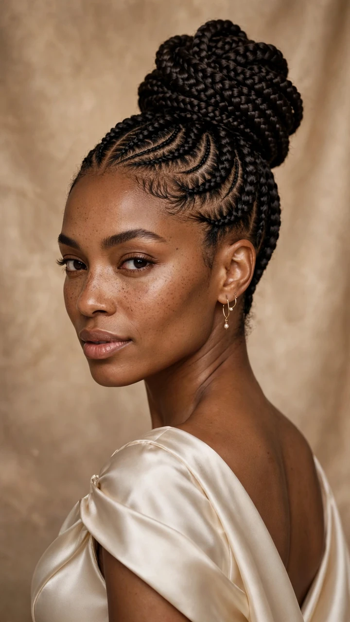 Lemonade Braids in a High Bun