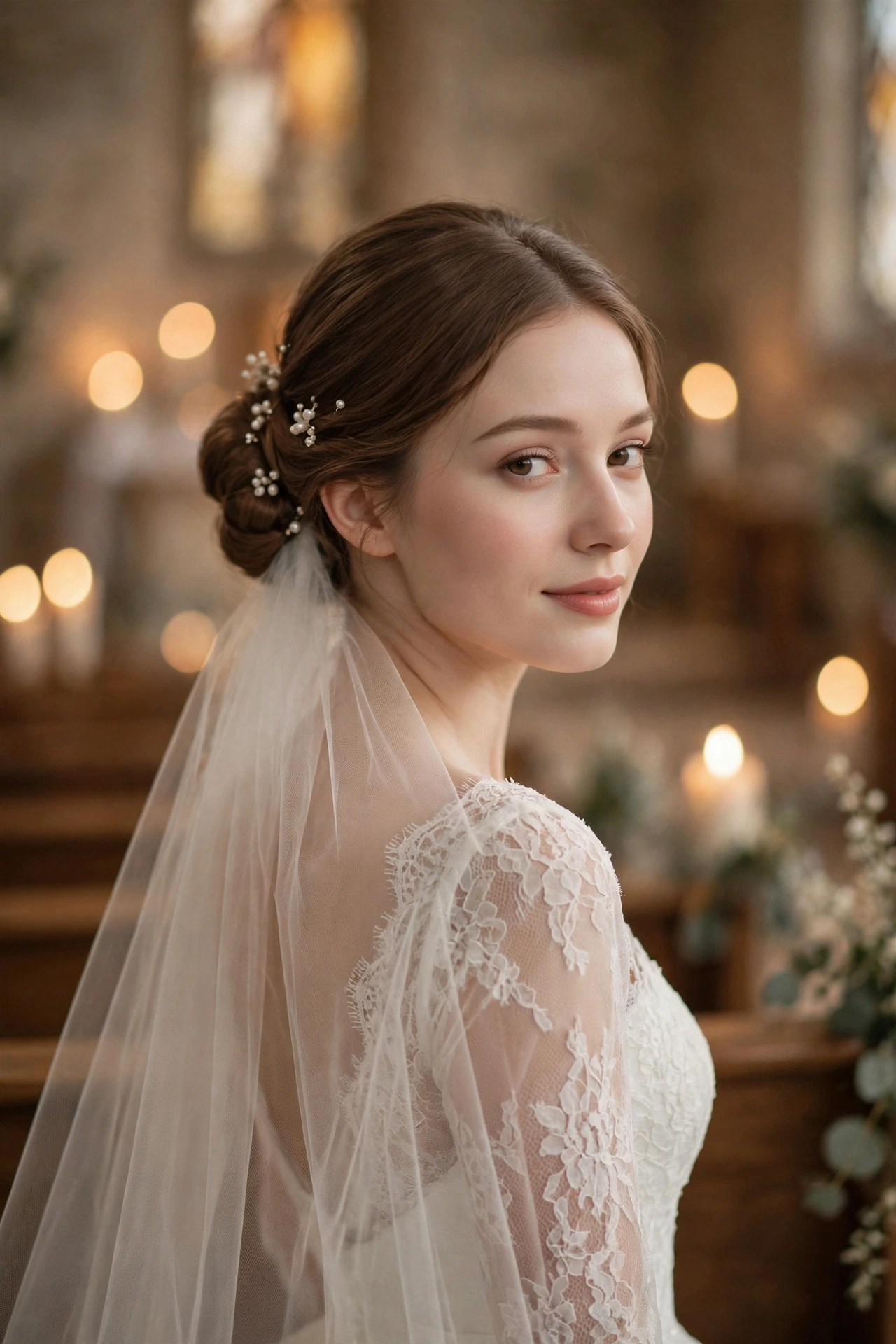 The Bridal Bun with Pearl Pins