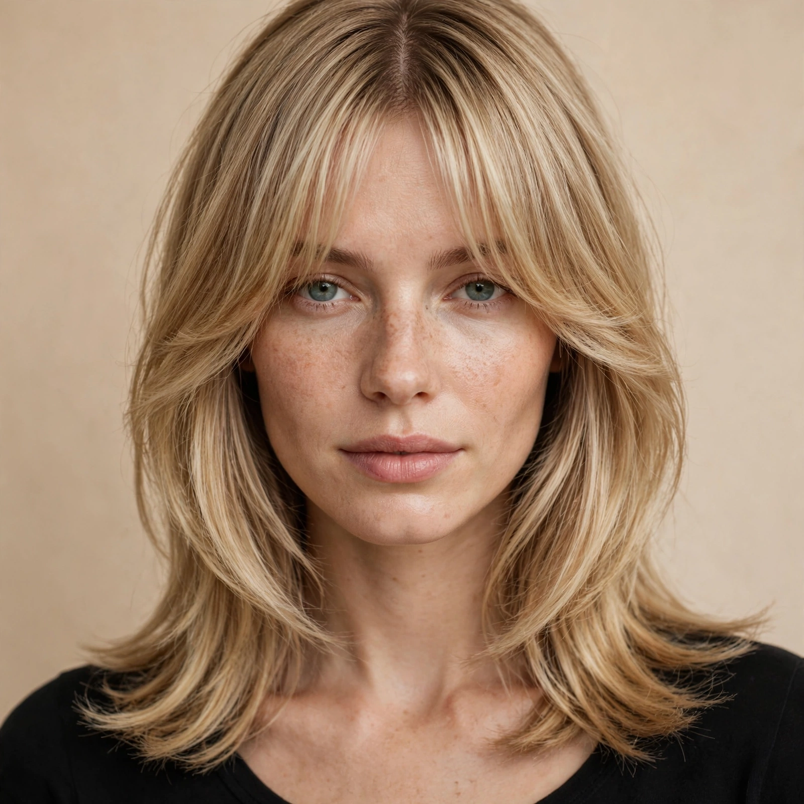 Blonde Curtain Bangs