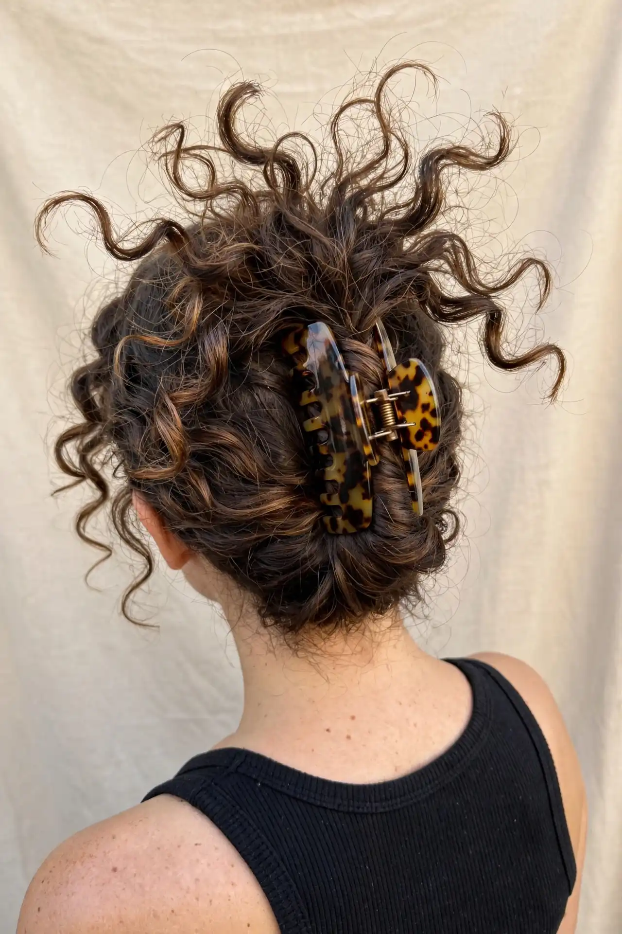 The Claw Clip Curly Updo
