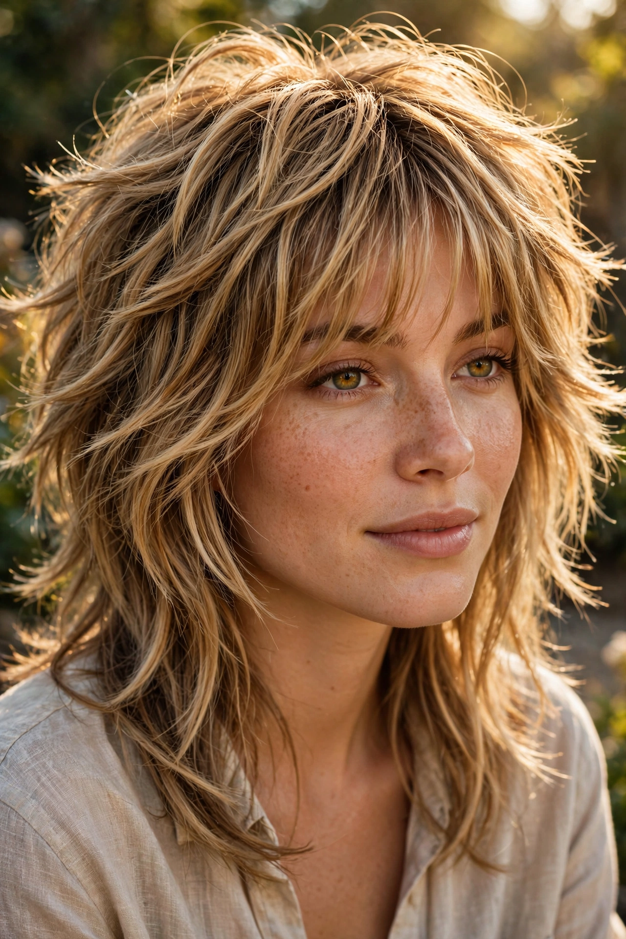 Honey Blonde Wolf Cut