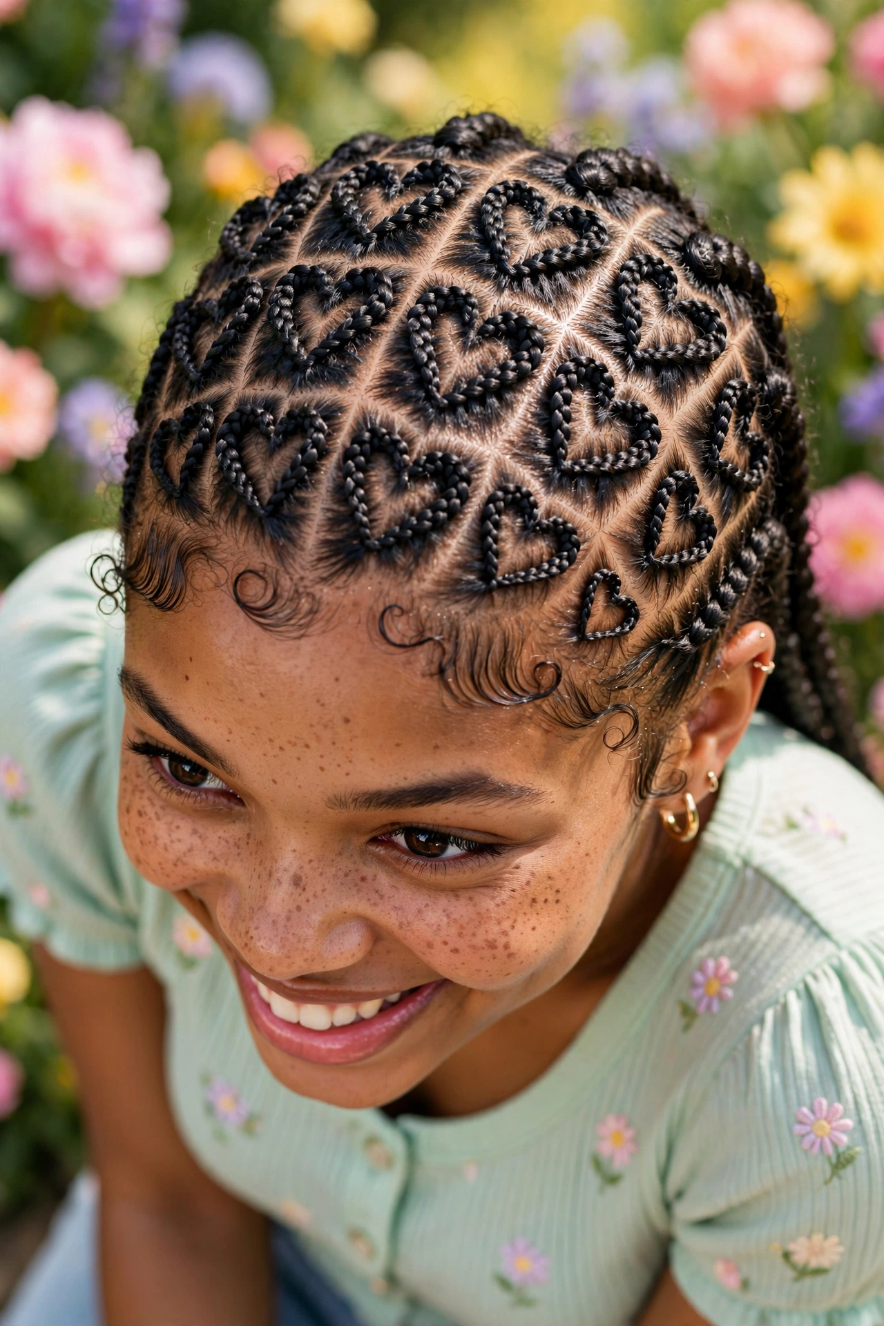 Heart-Shaped Cornrows