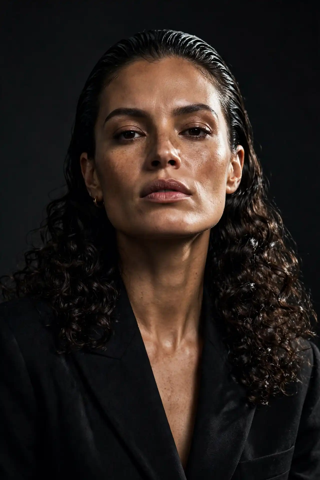 Slicked-Back Curls