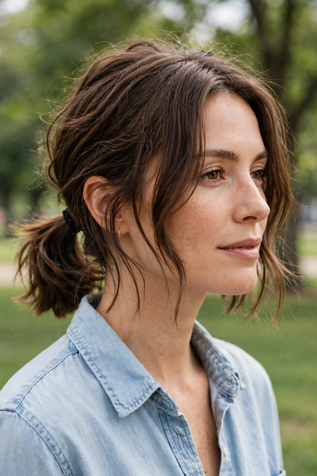 The Low Pony for Short Hair and Bobs
