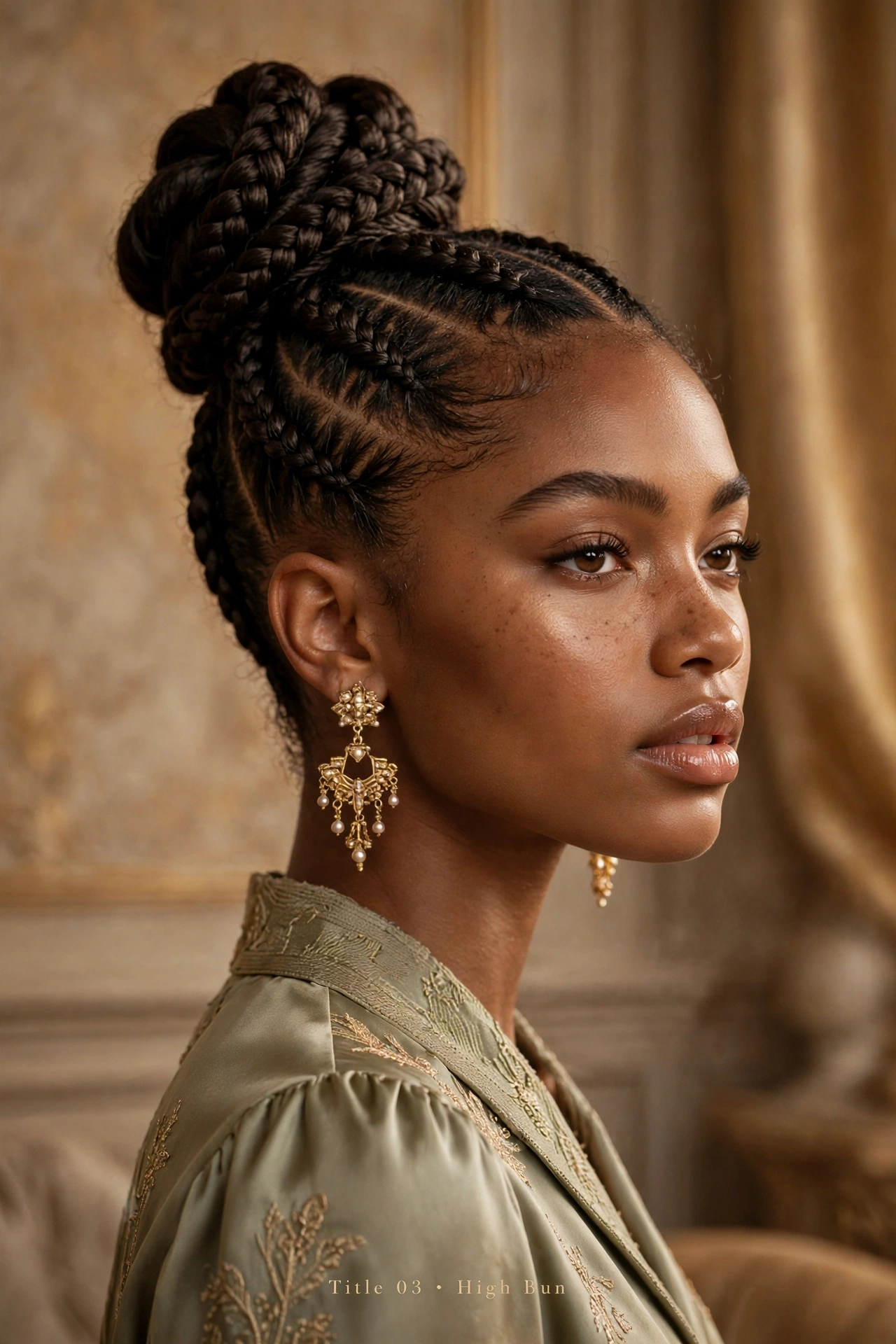 Cornrows into a High Bun