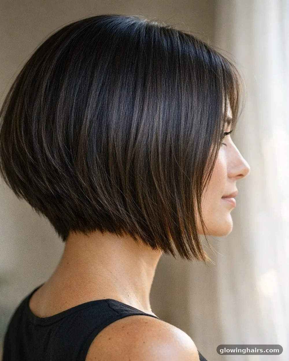 A-Line Bob (Longer Front) - 10 mid length haircut style for round face
