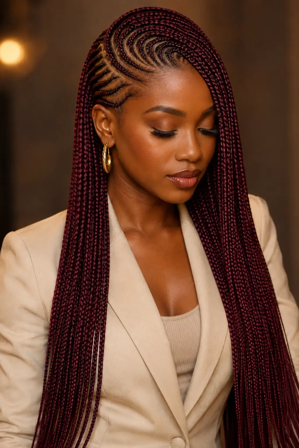 Burgundy Lemonade Braids