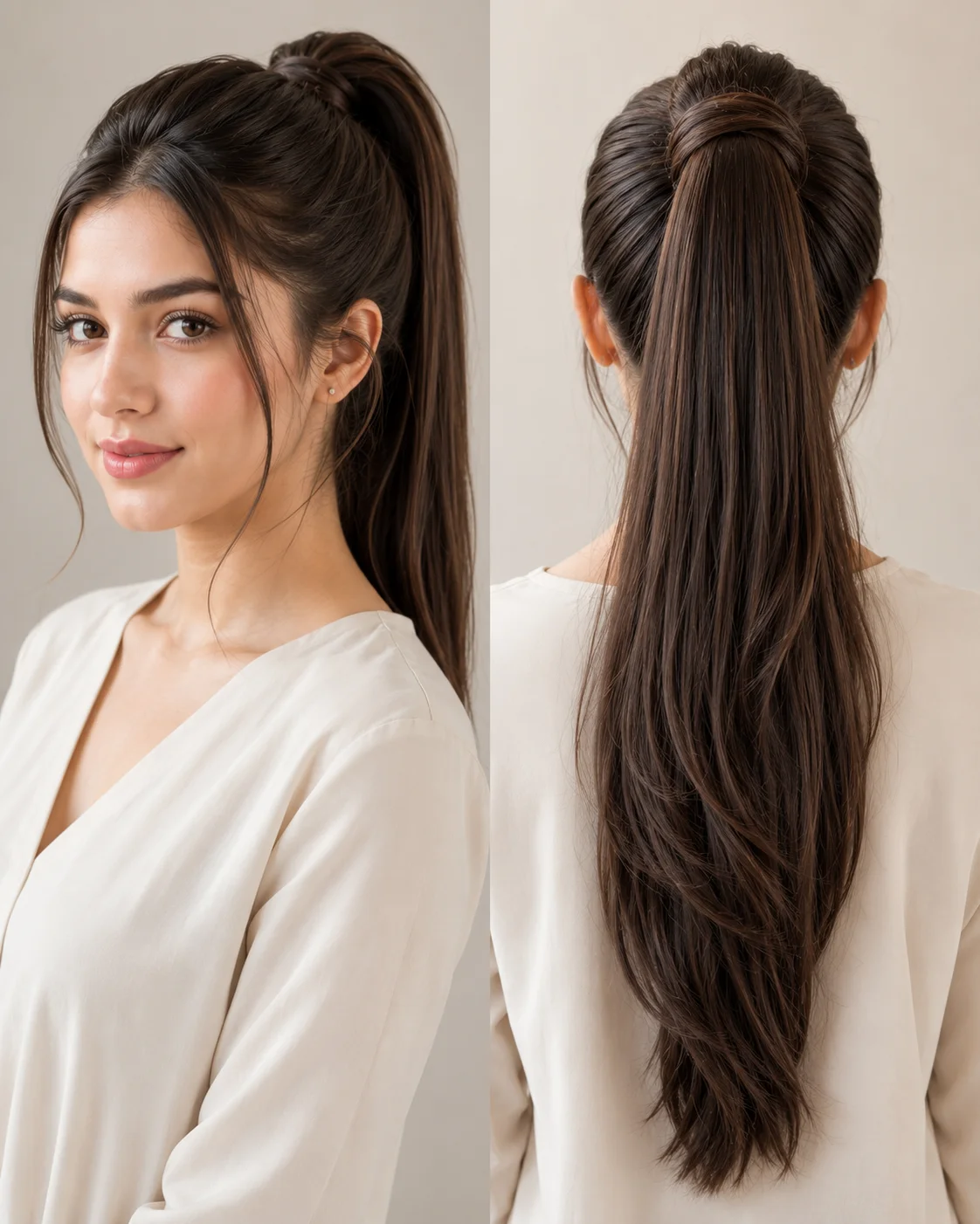 High Ponytail with a Wrap