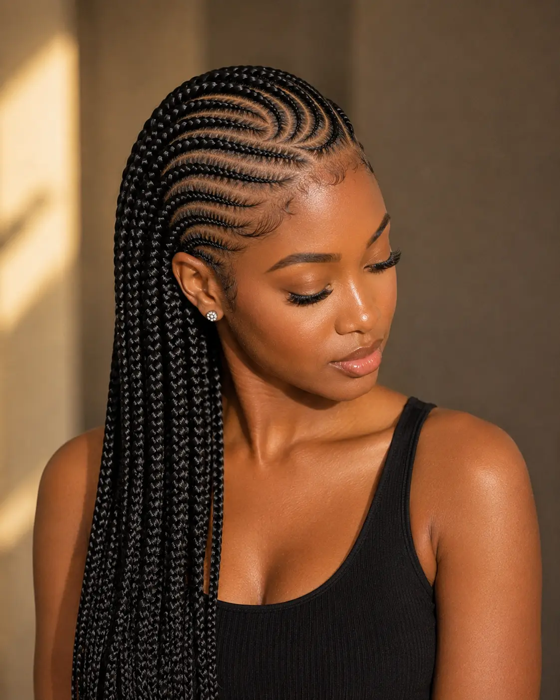 Lemonade Braids with a Curved Parting