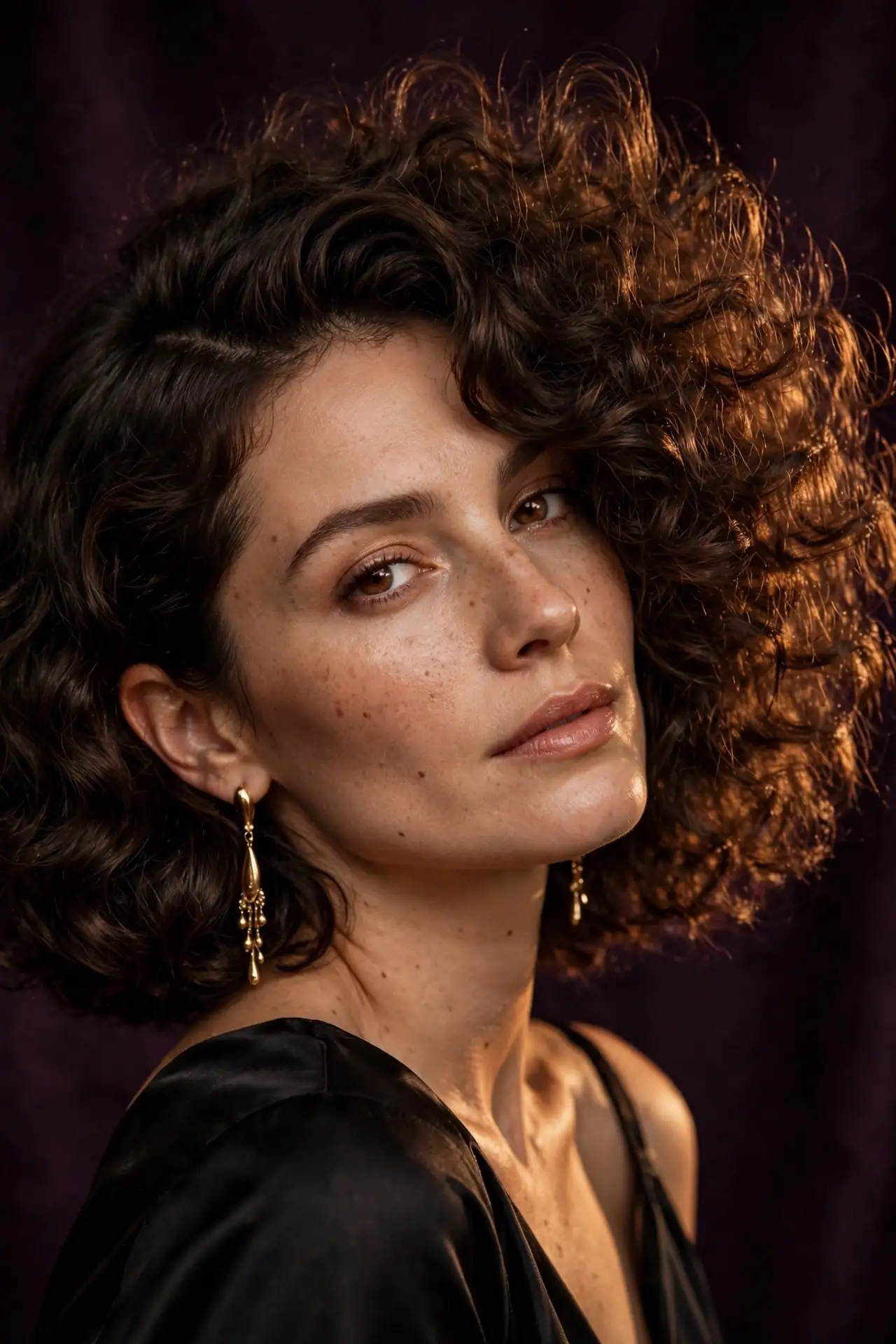 The Deep Side Part Curly Bob