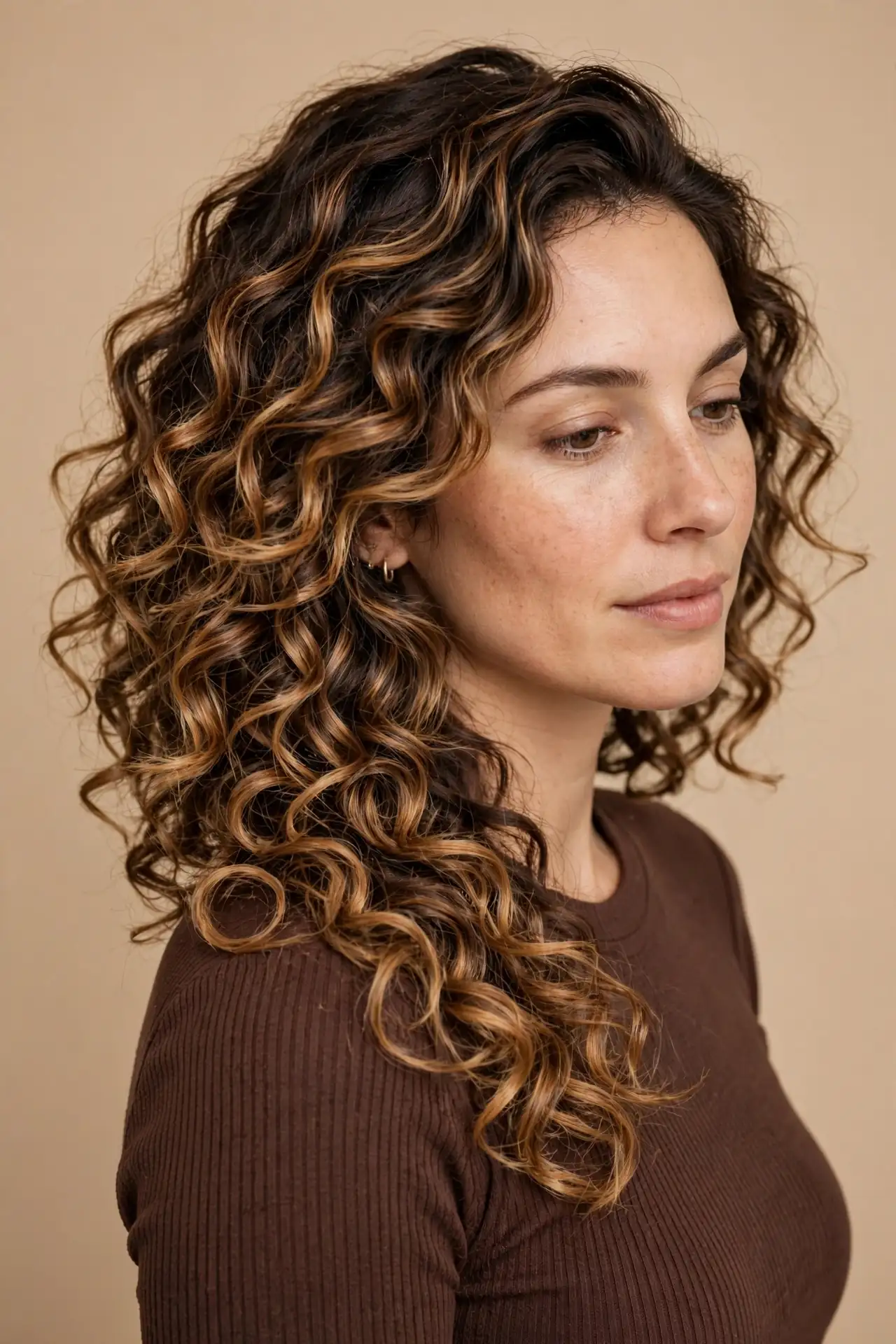 The Balayage Curly Bob