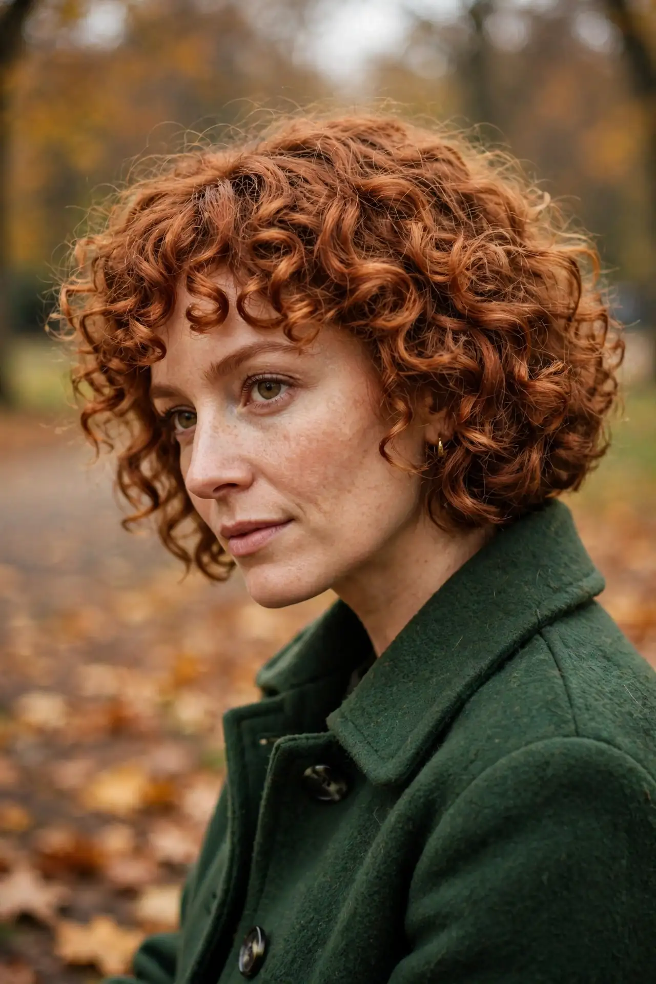 The Warm Copper Curly Bob