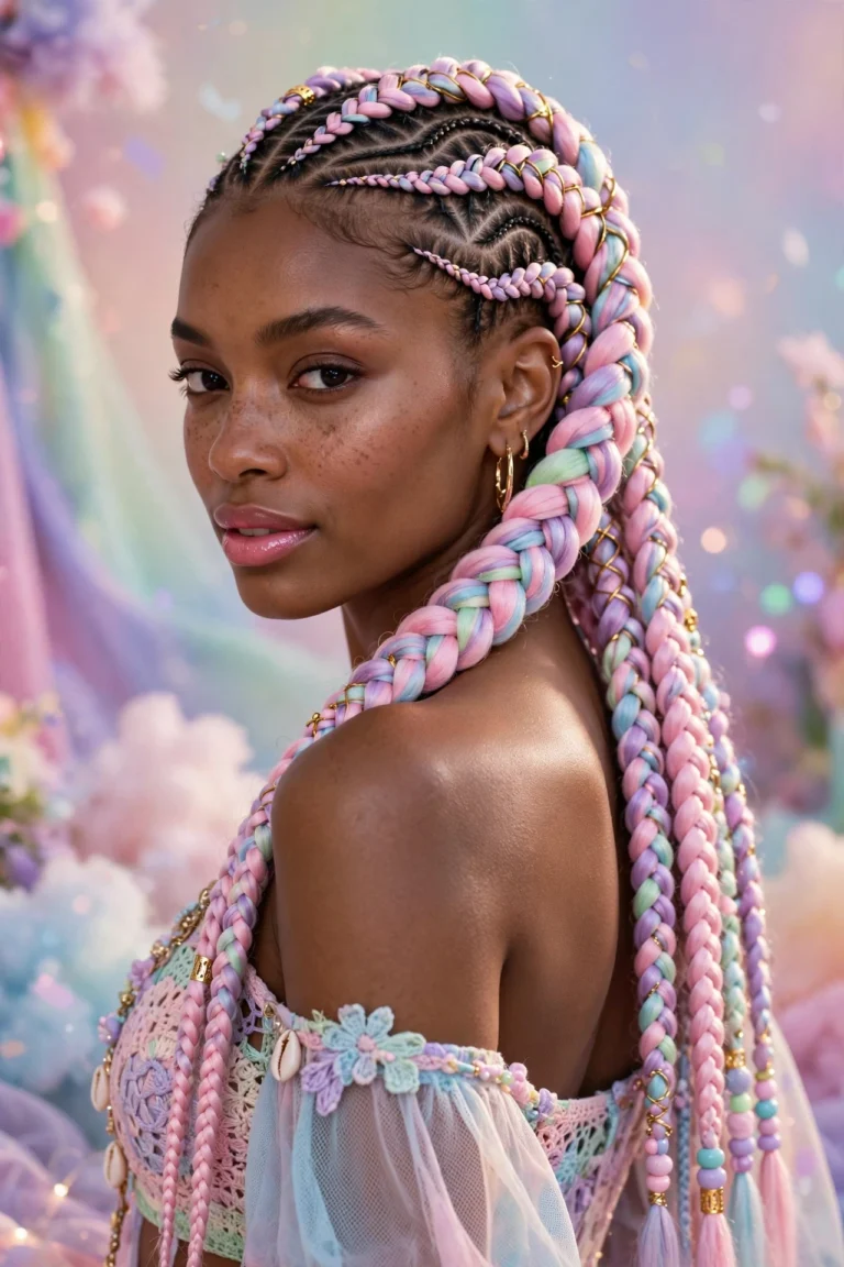 Pastel Unicorn Lemonade Braids