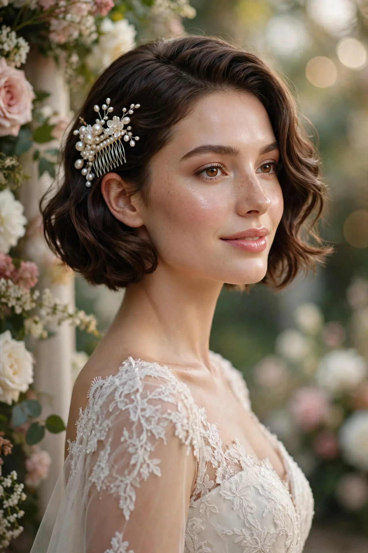  Half-Up with Floral Pins