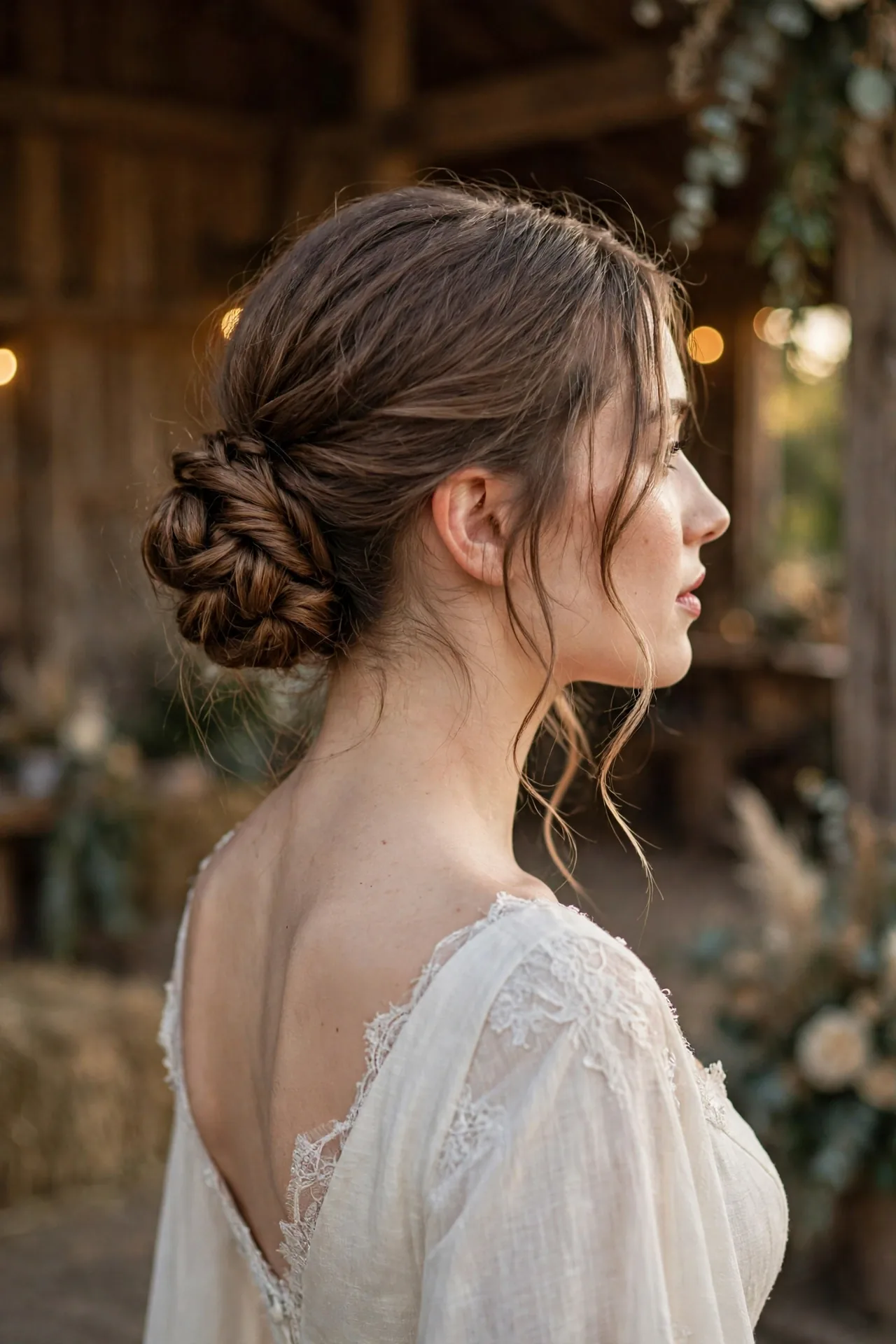 Twisted Chignon with Tendrils